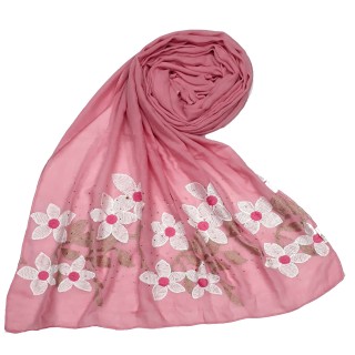 Designer Ari diamond cotton stole | Pink